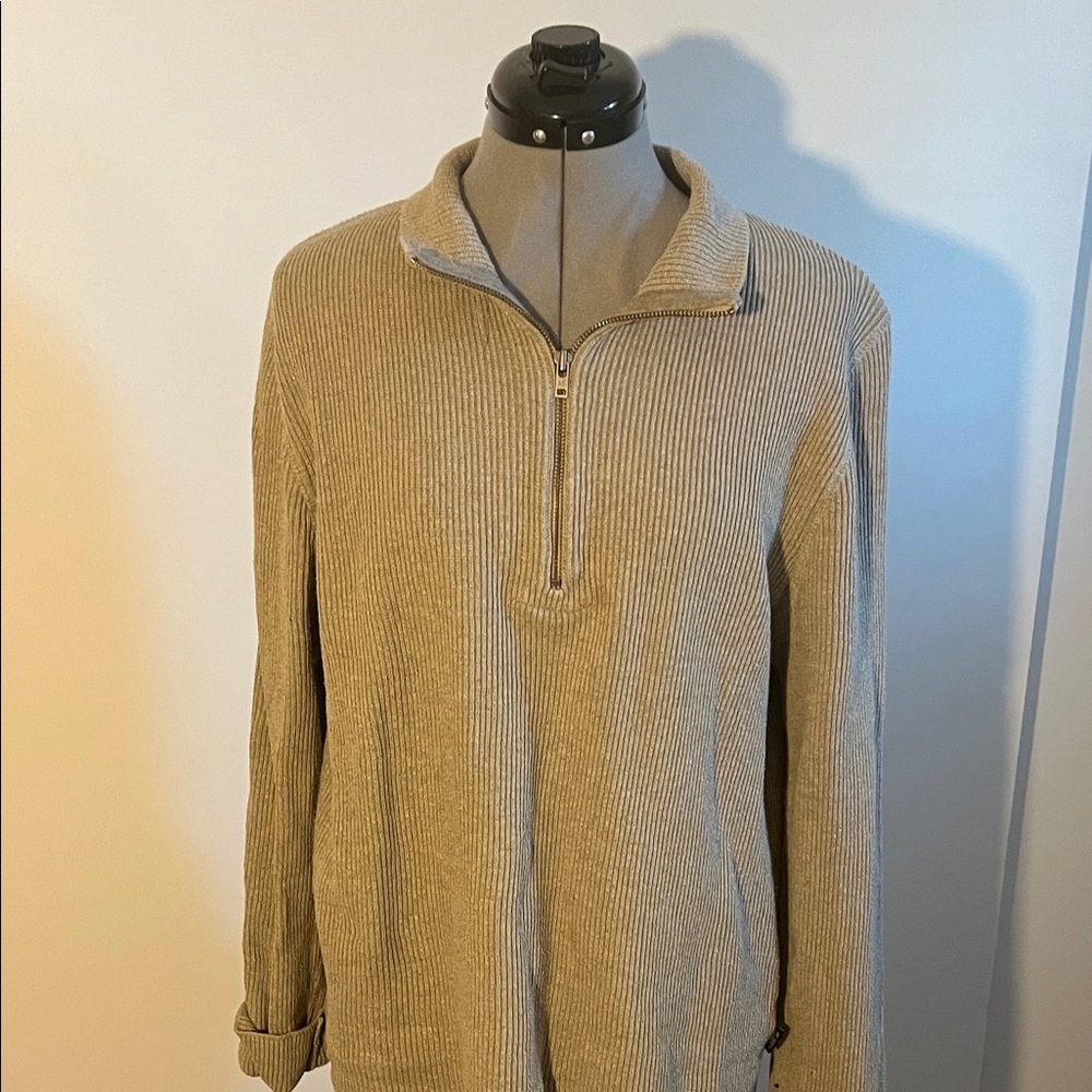 American Eagle Outfitters Tan Zip-Up Sweater